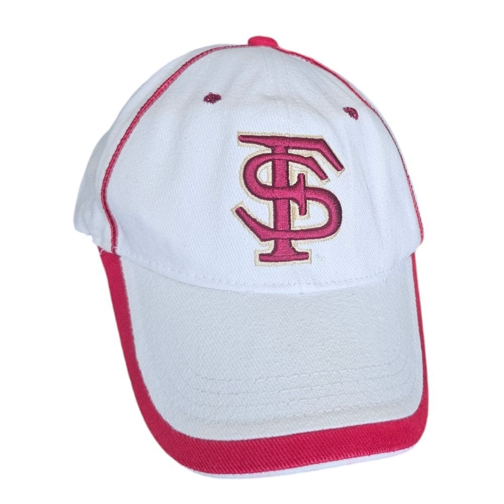 Florida State Seminoles Hat NCAA Adjustable White Garnet Embroidered Cap